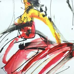 Dancer, original Abstract Printing Drawing and Illustration by Milli Birlo