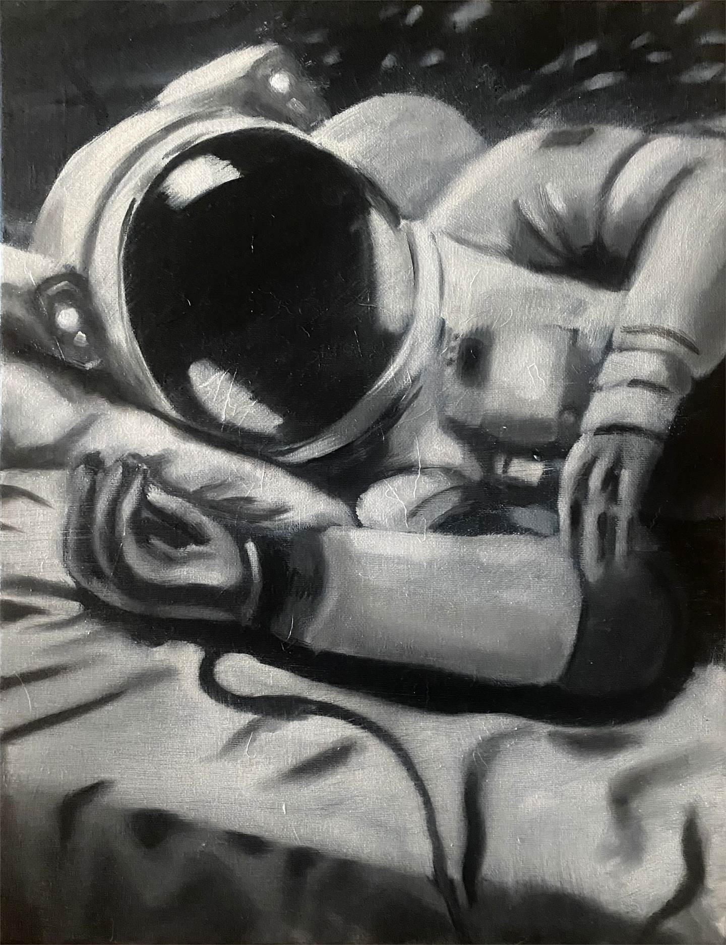 Astronaut sleeping, original Minimaliste Acrylique La peinture par Qiao Xi