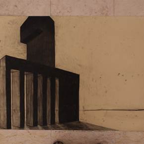 Industrial Landscape #2, original Architecture charbon Dessin et illustration par Lorenzo Bordonaro