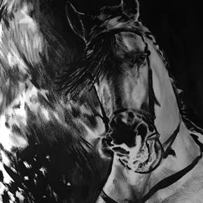 Fire Horse I, original Animals Mixed Technique Painting by BeckenFilipe .