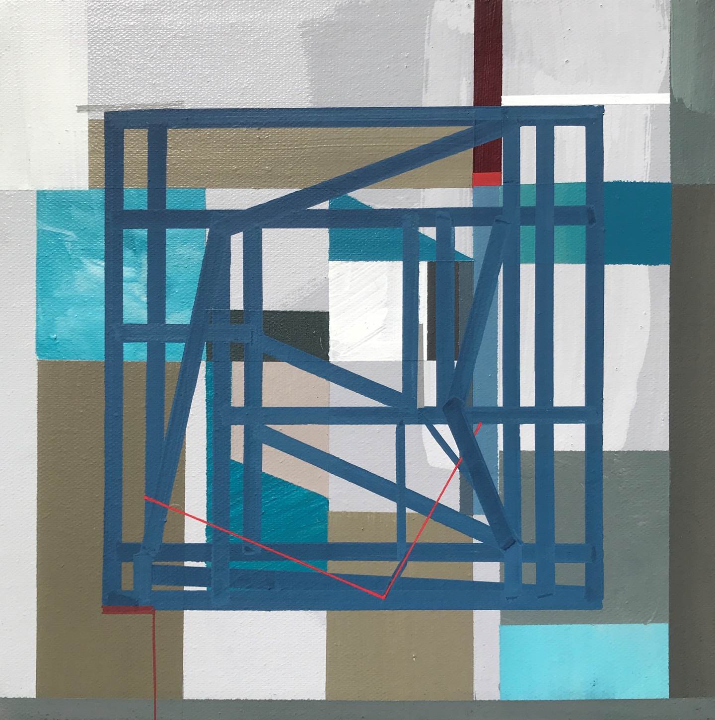 "Non-Structural II", original Geometric Acrylic Painting by Pedro Besugo