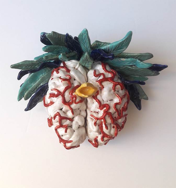 Cerebro, Escultura Cerâmica Figura Humana original por Lorinet Julie