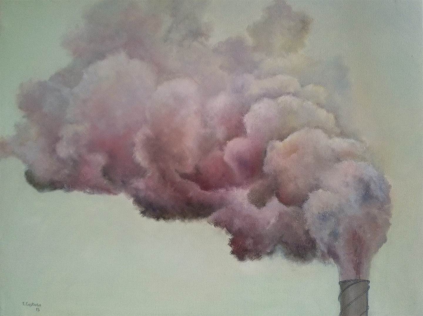 Industrial smoke, original   Painting by TOMAS CASTAÑO