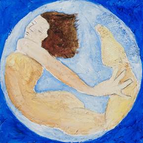 Lua azul, original Cuerpo Técnica Mixta Pintura de Lena Gal