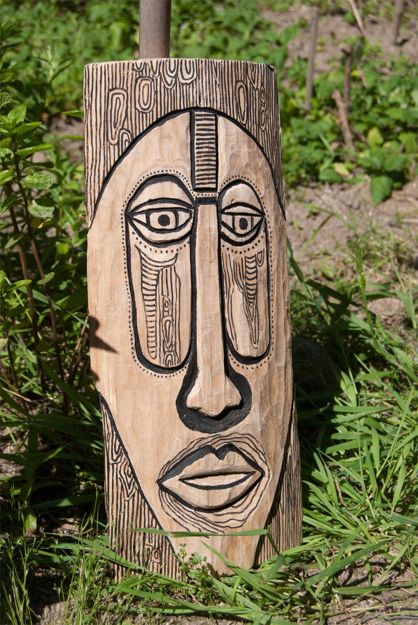 Wood mask, original Abstract Wood Sculpture by Inês  Sousa Cardoso