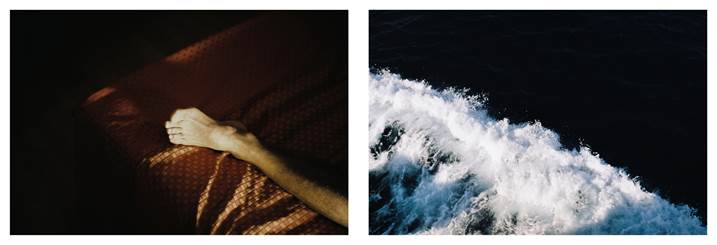 O pé de Adolfo, Outubro 2017; Oceano em ondas, Outubro 2017, original Corps Analogique La photographie par Miguel De