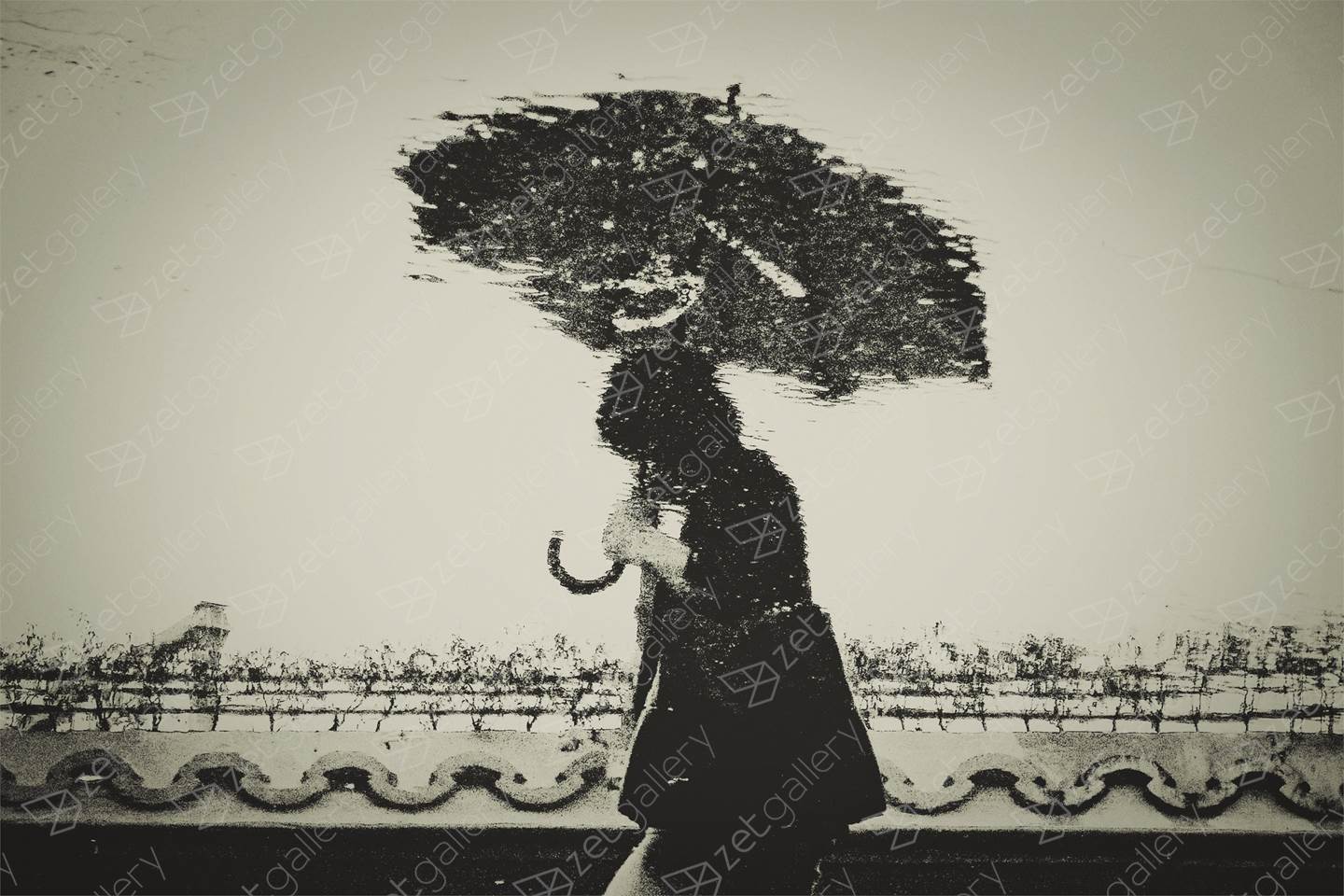 Illusional Reality - She Walks In The Rain , original Abstract Analog Photography by Hua  Huang