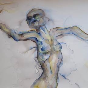 Homem lenho, original Homme Aquarelle La peinture par Adelaide Morgado