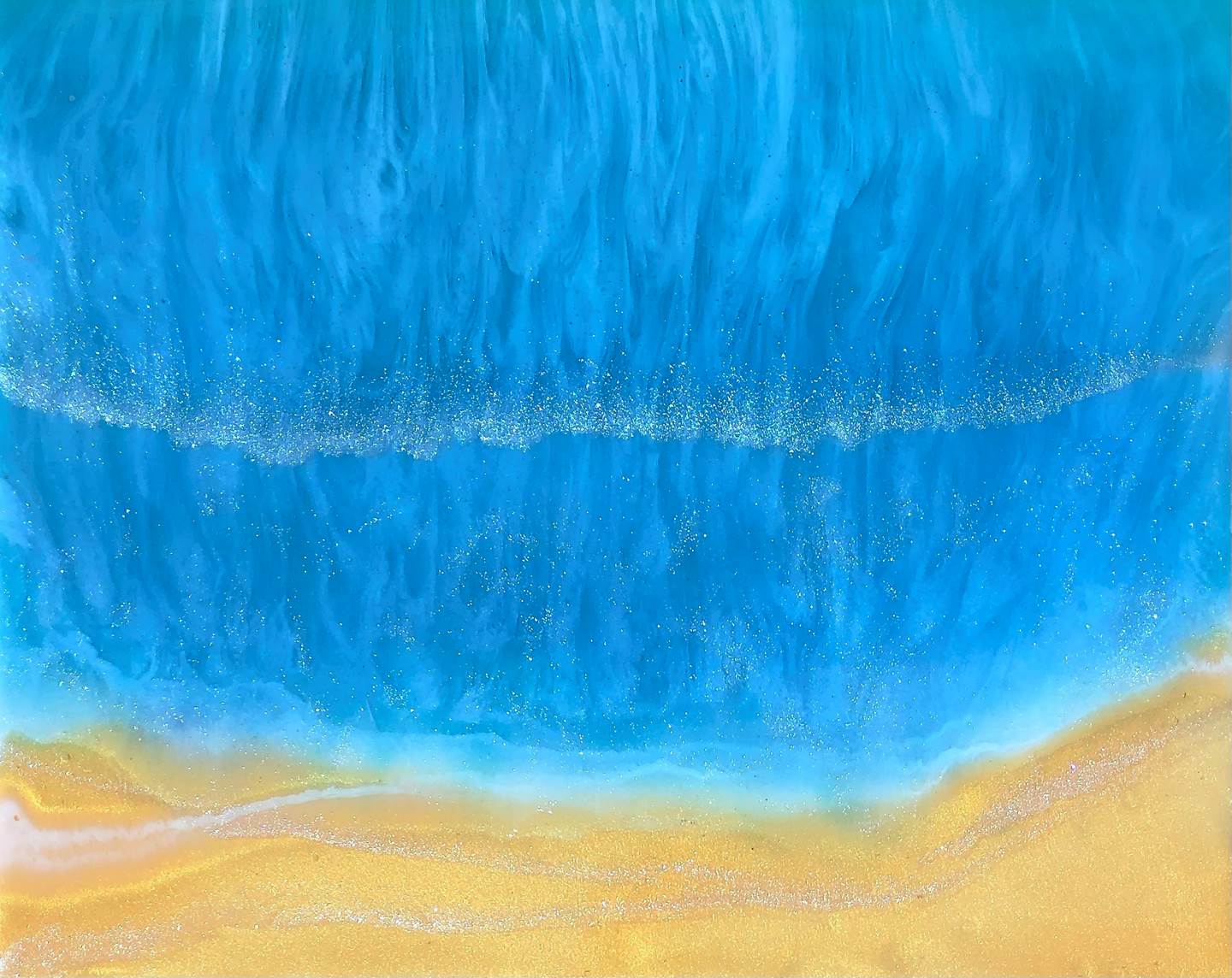 Radiant Waves: Phosphorescent Dusk, original Animaux Technique mixte La peinture par Tiffani Buteau