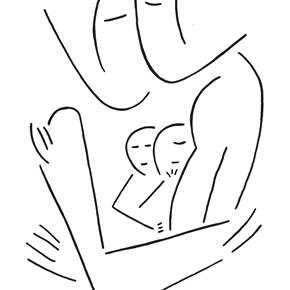 Família II, original Human Figure Ink Drawing and Illustration by Inês  Sousa Cardoso