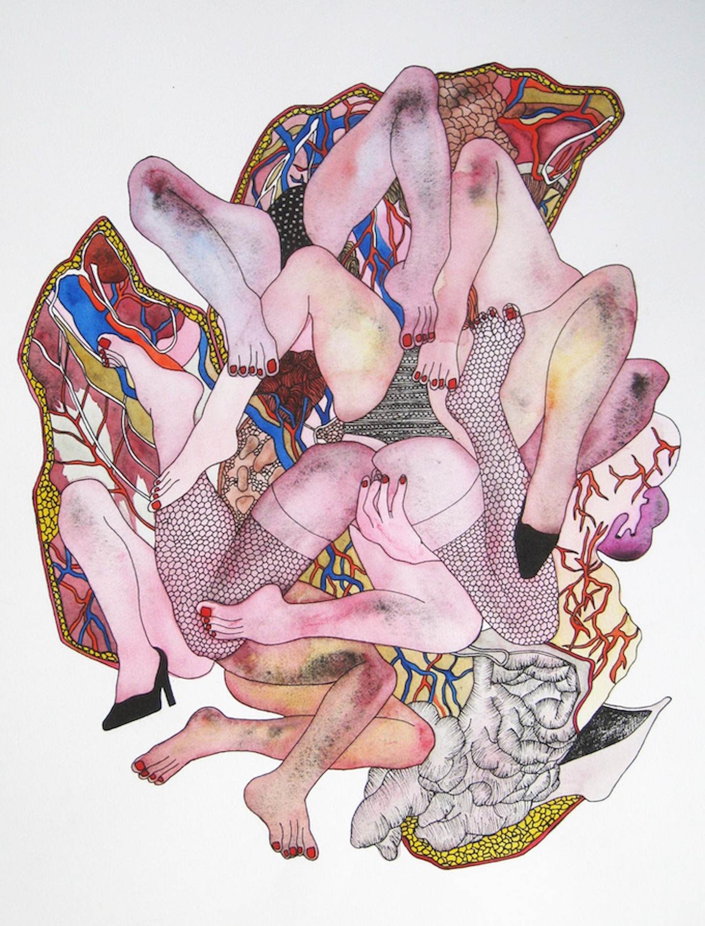 Anatomie 12, original Cuerpo Acuarela Dibujo e Ilustración de Lorinet Julie