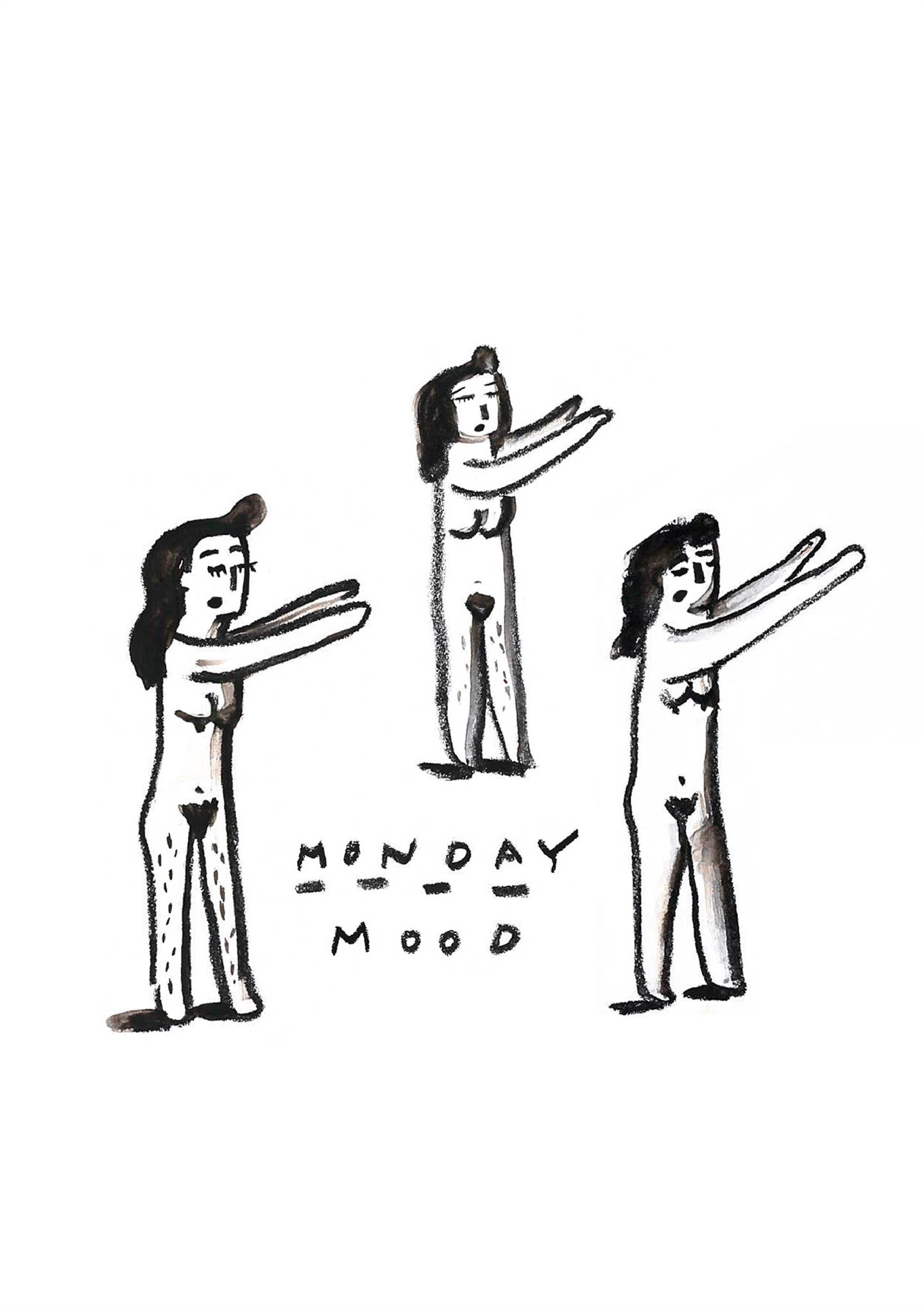 Monday Mood, Desenho e Ilustração Digital Corpo original por Shut Up  Claudia