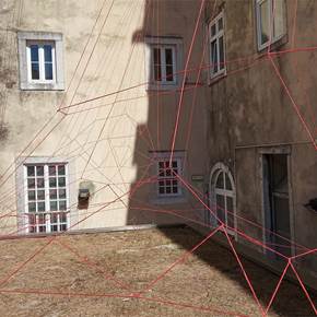 A Home Made by Drawing, original Geometric Tissue Sculpture by Lorenzo Bordonaro