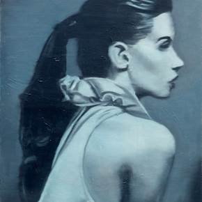 Jeune fille de profil, original Human Figure Oil Painting by Ricardo Gonçalves