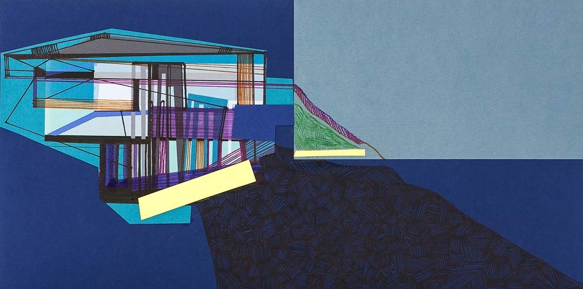 Casa de partida #7, original Géométrique Collage Dessin et illustration par Ana Pais Oliveira