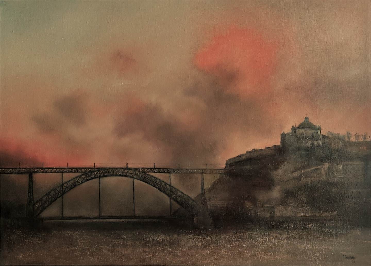 Nevoeiro no Douro., original   La peinture par TOMAS CASTAÑO