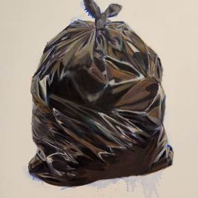 Trash, original Still Life Canvas Painting by Alma Seroussi