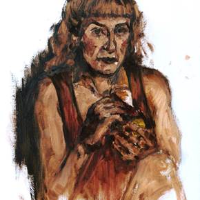 helena a lavar a batata doce, original Figure humaine Pétrole La peinture par Joana Seabra