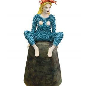 Mulher Silvestre, original Figure humaine Céramique Sculpture par Liliana Velho