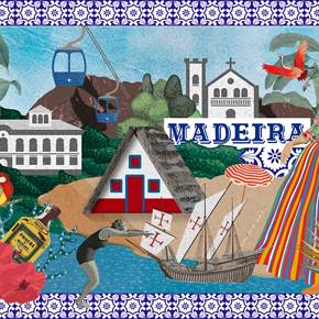 Madeira (Tela), Desenho e Ilustração Tela Paisagem original por Maria João Faustino