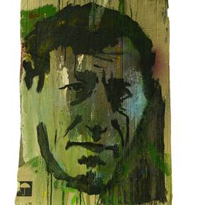 Giacometti, original Retrato Técnica Mixta Pintura de Alexandre Rola