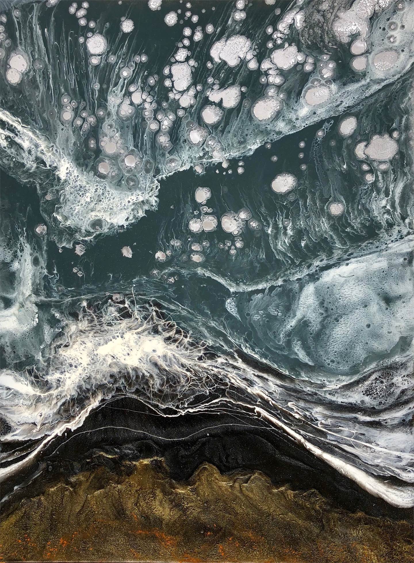 Black Sands, original Abstrait Toile La peinture par Tiffani Buteau
