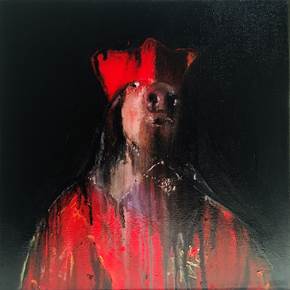 "Le cardinal (Portant l'ordre de saint-Esprit"., original Animales Lona Pintura de Pedro Martinez Marín