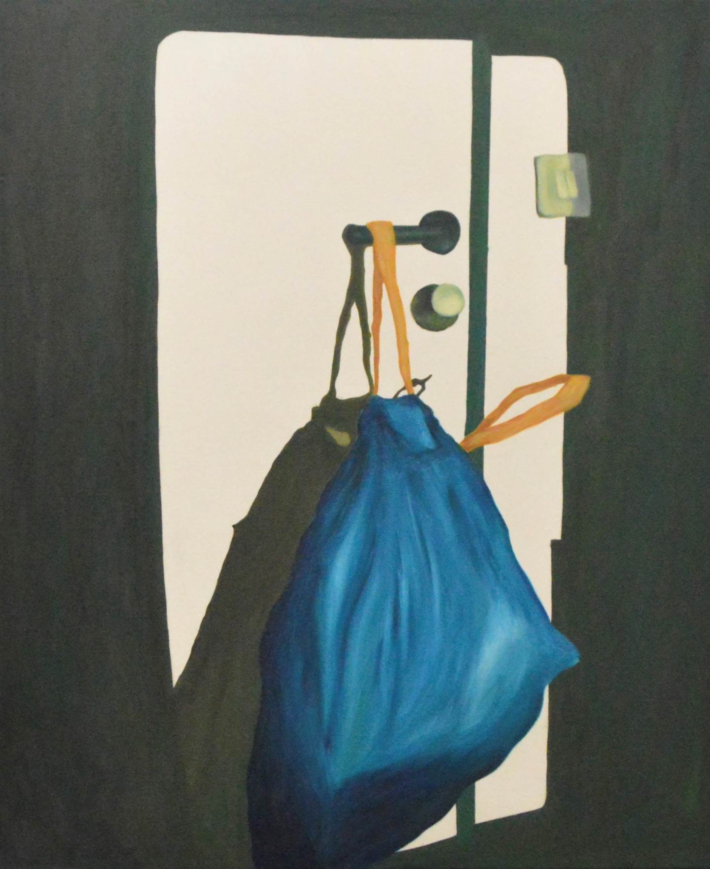 Retrato de Um Saco do Lixo Azul, original Paysage Pétrole La peinture par Maria Luz