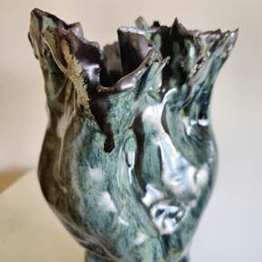 Vase III (Plant), original Human Figure Ceramic Sculpture by Ana Sousa Santos