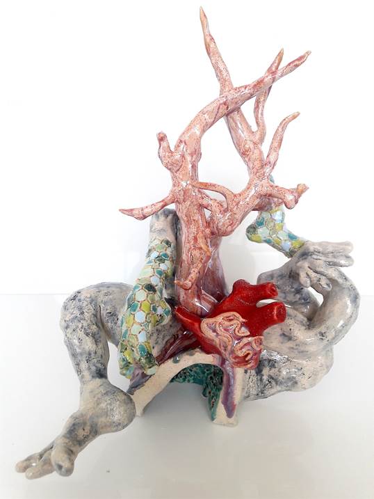 Coeur, Escultura Cerâmica Figura Humana original por Lorinet Julie