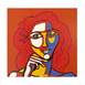 Rapariga dos caracóis vermelhos, original Abstract Acrylic Painting by Hugo Castilho