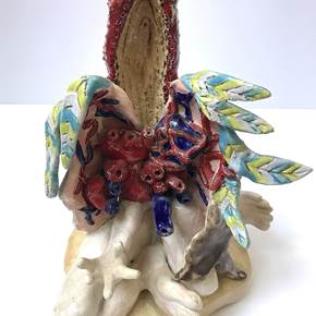 Totem, original Figura humana Cerámico Escultura de Lorinet Julie