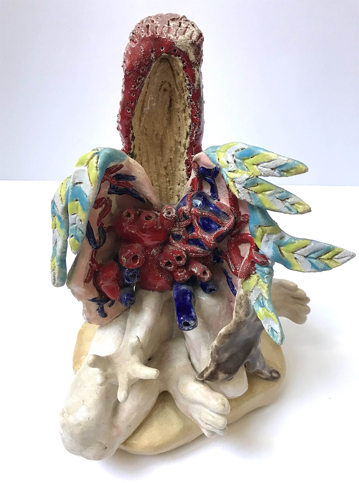 Totem, original Figura humana Cerámico Escultura de Lorinet Julie