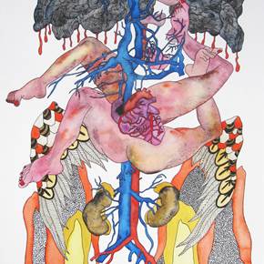 Anatomie 2, original Cuerpo Acuarela Dibujo e Ilustración de Lorinet Julie