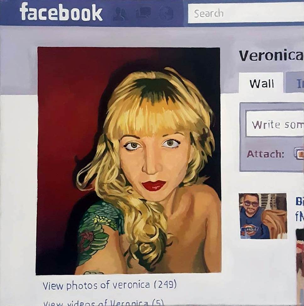Profile picture, Veronica, original Human Figure Canvas Painting by Pablo Mercado