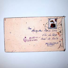 Carta de Moçambique, original Minimalist Paper Drawing and Illustration by Alexandra de Pinho